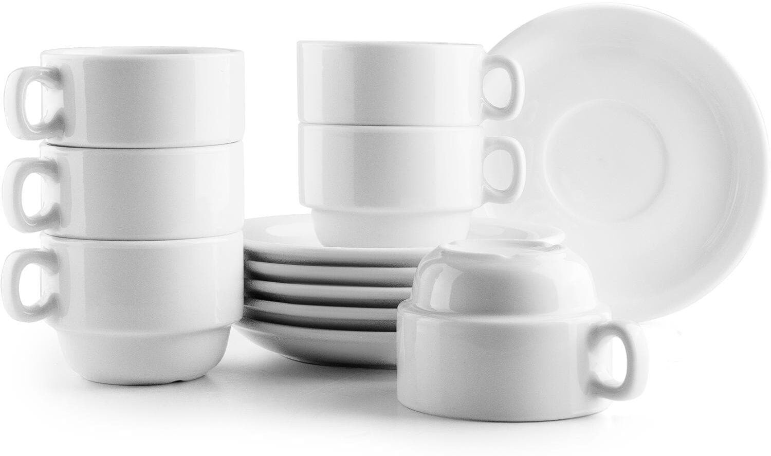 Tasse "Ibili 6 Stück", weiss (weiß), 170ml, Glas, Trinkgefässe, Tasse weiß 170ml