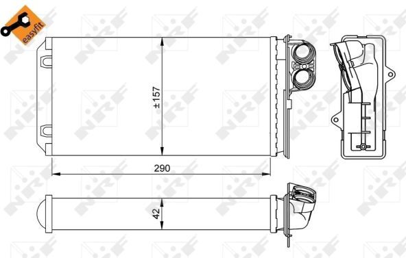 Nrf Wärmetauscher, Innenraumheizung Easy Fit 58036 Für Renault