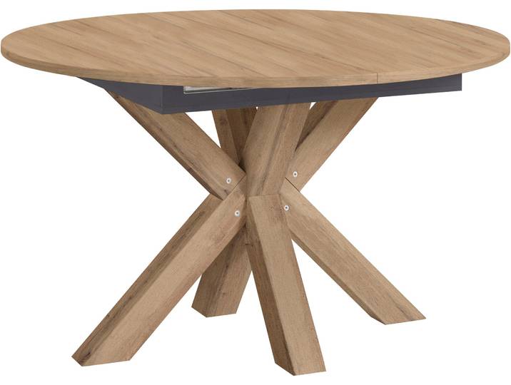 Esstisch MÄUSBACHER, braun (tischplatte: asteichefarben), B:130cm H:78cm T:130cm, Tische, Esstisch, Untergestell Sternform