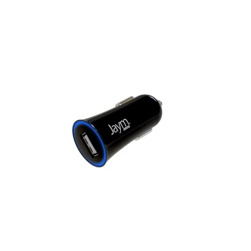 Jaym Compacte en lichte autolader USB-A 5W 1A met overspanningsbeveiliging, zwart