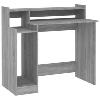 Helloshop26 - Schreibtisch Tisch Arbeitsplatz Computermöbel Arbeitszimmer und LED-Leuchten Sonoma 97 x 45 x 90 cm Holzwerkstoff grau 02_0023812
