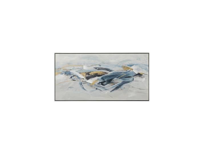 Handgemaltes, gerahmtes Bild „Goldwellen“ 70.5 x 142.5 cm Multicolor Crea Collection