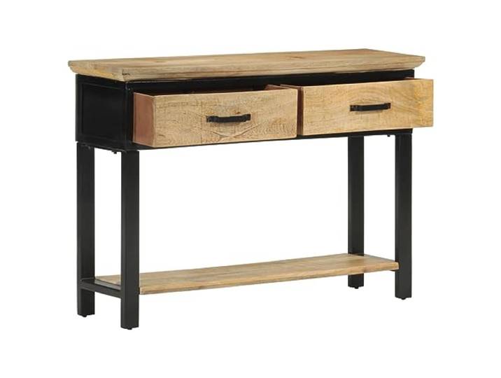 HKLGBVCR Konsolentisch, 110 x 30 x 75 cm, Mangoholz, massiv, 2 Schubladen
