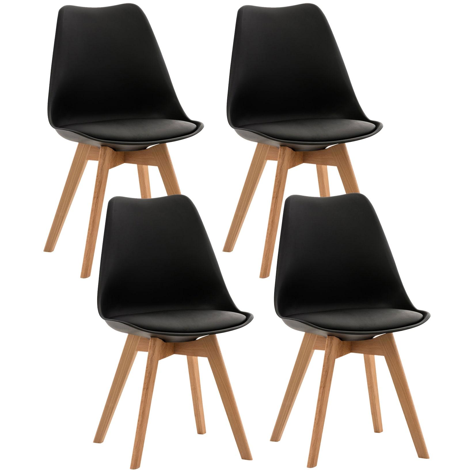 CLP 4er Set Stuhl Linares Farbe: schwarz, Material: Kunststoff