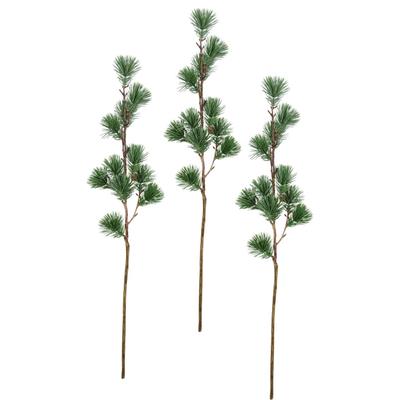 Kunstzweig I.GE.A. "Künstlicher Tannenzweig", grün, B:13cm H:65cm L:10cm, Kunststoff, Kunstpflanzen, Kunstzweig, 3er Set Lärchenzweig Tannengrün Deko für Adventskranz Weihnachtsdeko