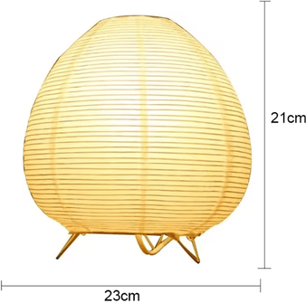 Inspire Curations Japanese Rice Paper LED Table Lamp Minimalist Lantern Bedside Light us Plug