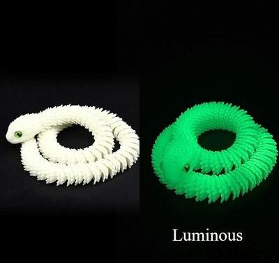 Uplift Picks Luminous 3D Printed Articulated Snake Toy For Flexible Fun Desktop Display luminous