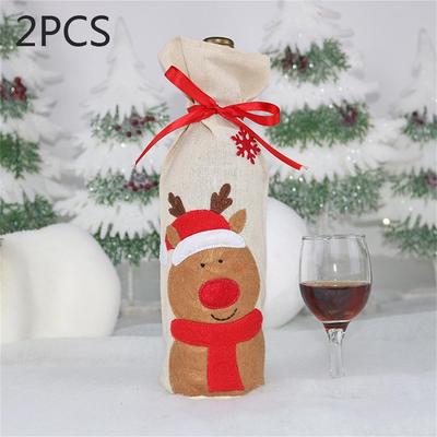 Snug & Styled Snowman Christmas Wine Bottle Cover Bag Reusable Holiday Wine Gift Decoration b