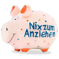 Spardose Nix zum Anziehen 12,5 x 9 cm Keramik Weiß