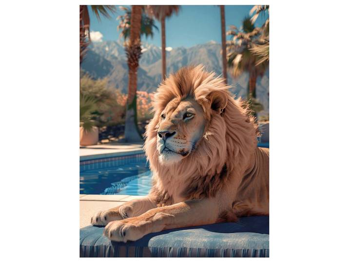 Glasbild Tropical Lion image LAND