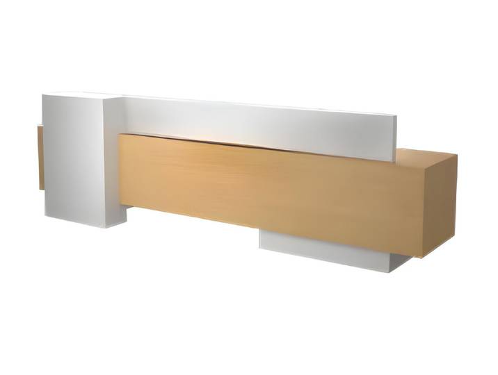 Xlmoebel Empfangstheke Eleganter Empfangstresen aus Holz in Braun und Weiß (Rezeption), Hergestellt in Europa
