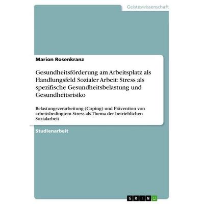 Gesundheitsförderung am Arbeitsplatz als Handlungsfeld Sozialer Arbeit: Stress als spezifische Gesundheitsbelastung und Gesundheitsrisiko, Taschenbuch