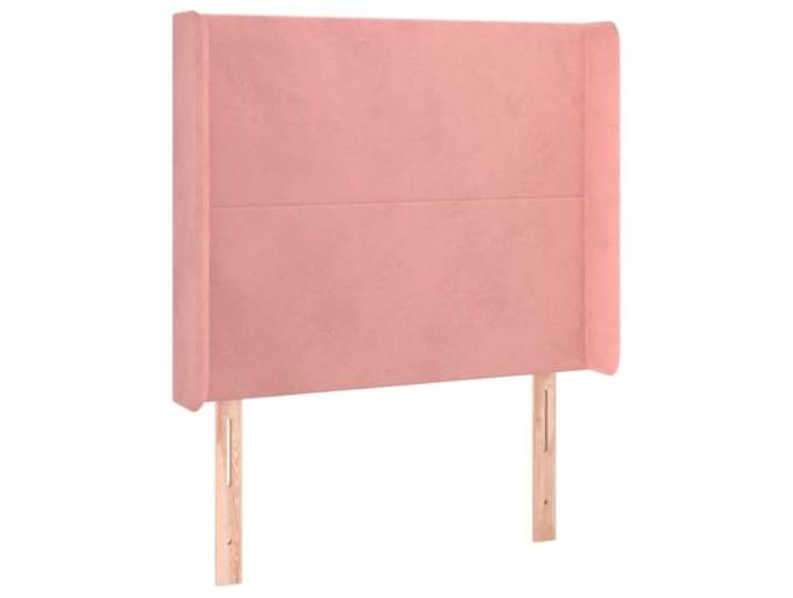 Makastle Kopfteil mit Ohren Rosa 83x16x118 cm Samt Höhenverstellbar