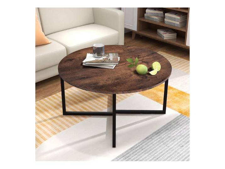 LuxusKollektion Couchtisch Runder Couchtisch Vintagebraun-Schwarz (1-St)