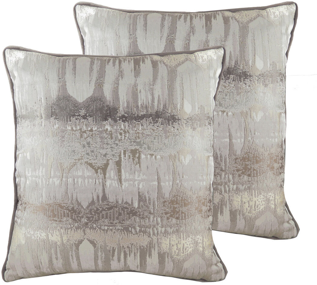 Evans Lichfield Inca Abstract Square Cushion Silver/Polyester 56cm H x 56cm W x 4cm D