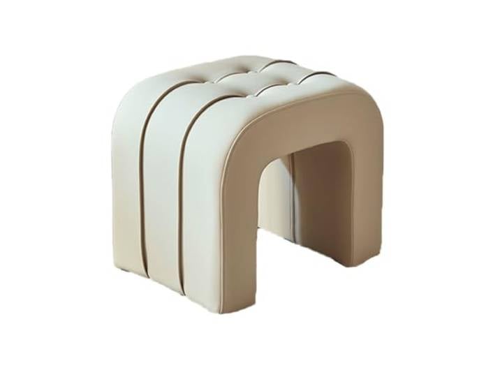 SDA287MZ Vielseitig Lederhocker, multifunktionaler Hocker, kann als Beistelltisch verwendet Werden(Tea apricot Color)