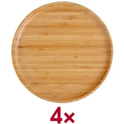 pandoo Mehrweg-Menüteller bambus Ø 25 cm 4 Stück braun, 25x2 cm