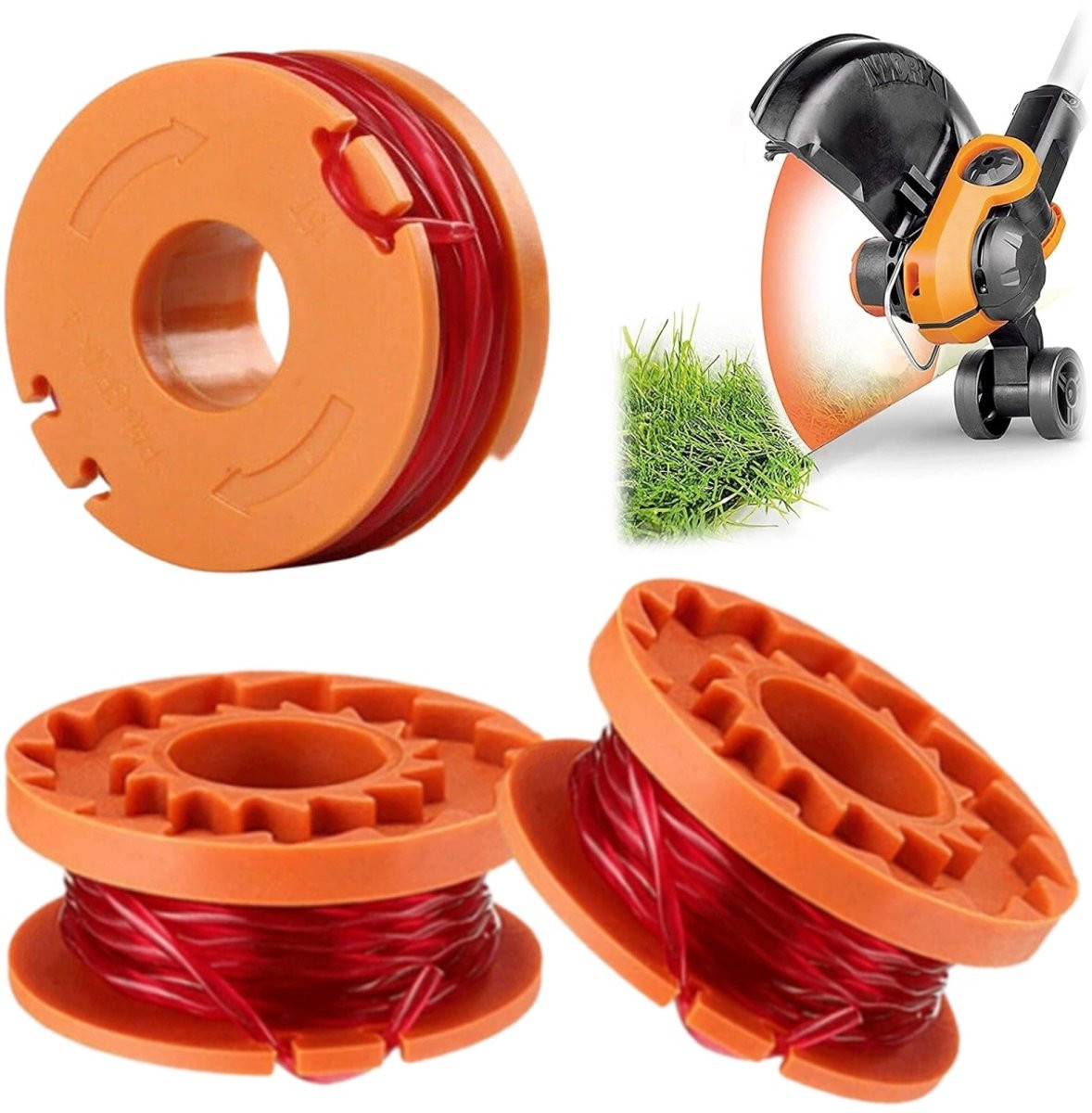 Worx Powershare vervangende trimmerdraad oranje - Set van 3 stuks