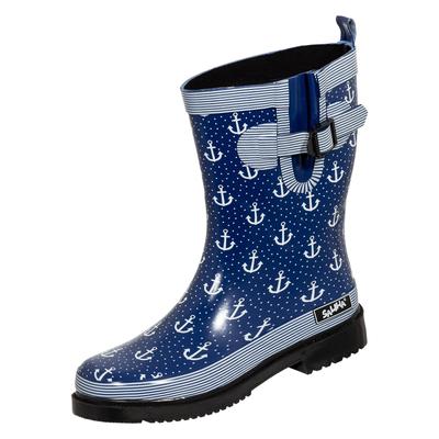 Gummistiefel BOCKSTIEGEL "Marleen", Damen, Gr. 39, blau (dunkelblau, multi), Obermaterial: 100% Naturkautschuk NaRubber., Schuhe Gummistiefel