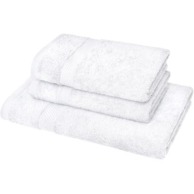 Handtuch Set DYCKHOFF "Planet", weiß, 3 Stk., Walkfrottier, Walkfrottier, Obermaterial: 100% Baumwolle, Handtuch-Sets, 2 Handtücher (50x100cm), 1 Duschtuch (70x140cm)