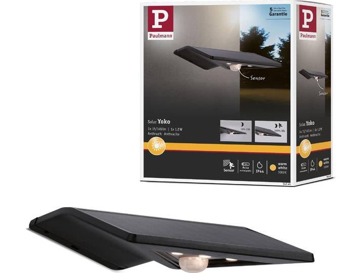 Paulmann Solar LED Lampe de numéro de maison Yoko Détecteur de mouvement àcrépusculaire (IR)