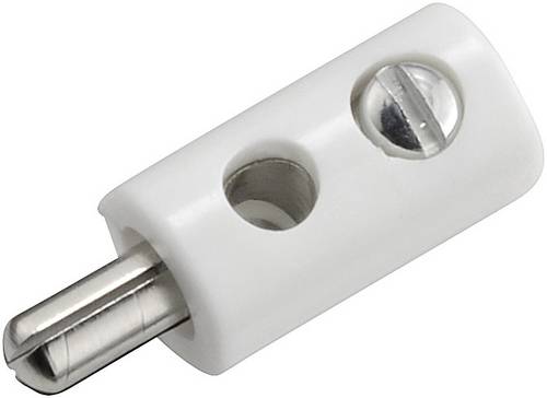 Kahlert Licht Miniatur-Bananenstecker Stecker, gerade Stift-Ø: 2.6mm Weiß