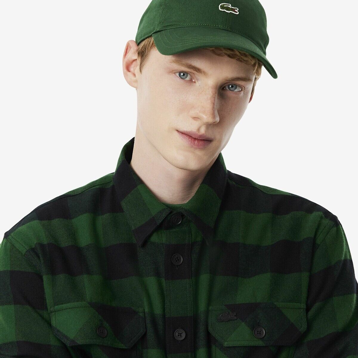 LACOSTE Surchemise en coton gratté à carreaux