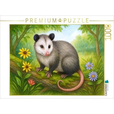 CALVENDO Puzzle Opossum auf einem Ast | 1000 Teile Lege-Größe 64x48cm Foto-Puzzle für glückliche Stunden