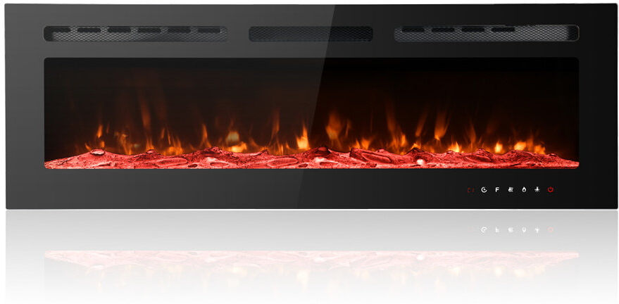 Carwyn Latitude Run Black Electric Fireplace with 5000 BTU Black 43cm H x 127cm W x 10cm D