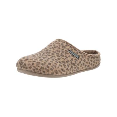 Hausschuh SHEPHERD "Shepherd Hausschuhe Wolle", Damen, Gr. 40, braun (leopard), Textil, Schuhe Hausschuh
