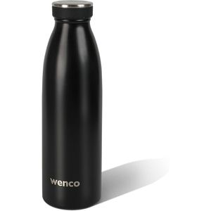 wenco Thermosflasche 555906, Edelstahl, Isolierflasche, schwarz, 0,5 l