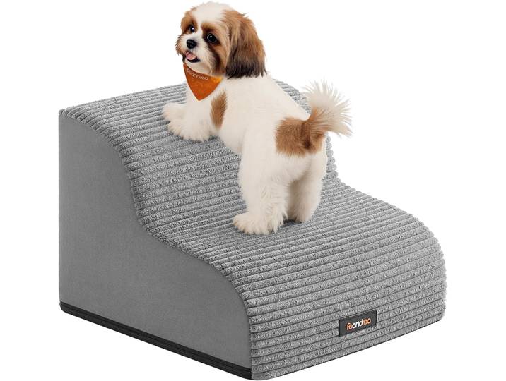 Haustiertreppe 2 Stufen Hundetreppe 40x40x30 cm Grau