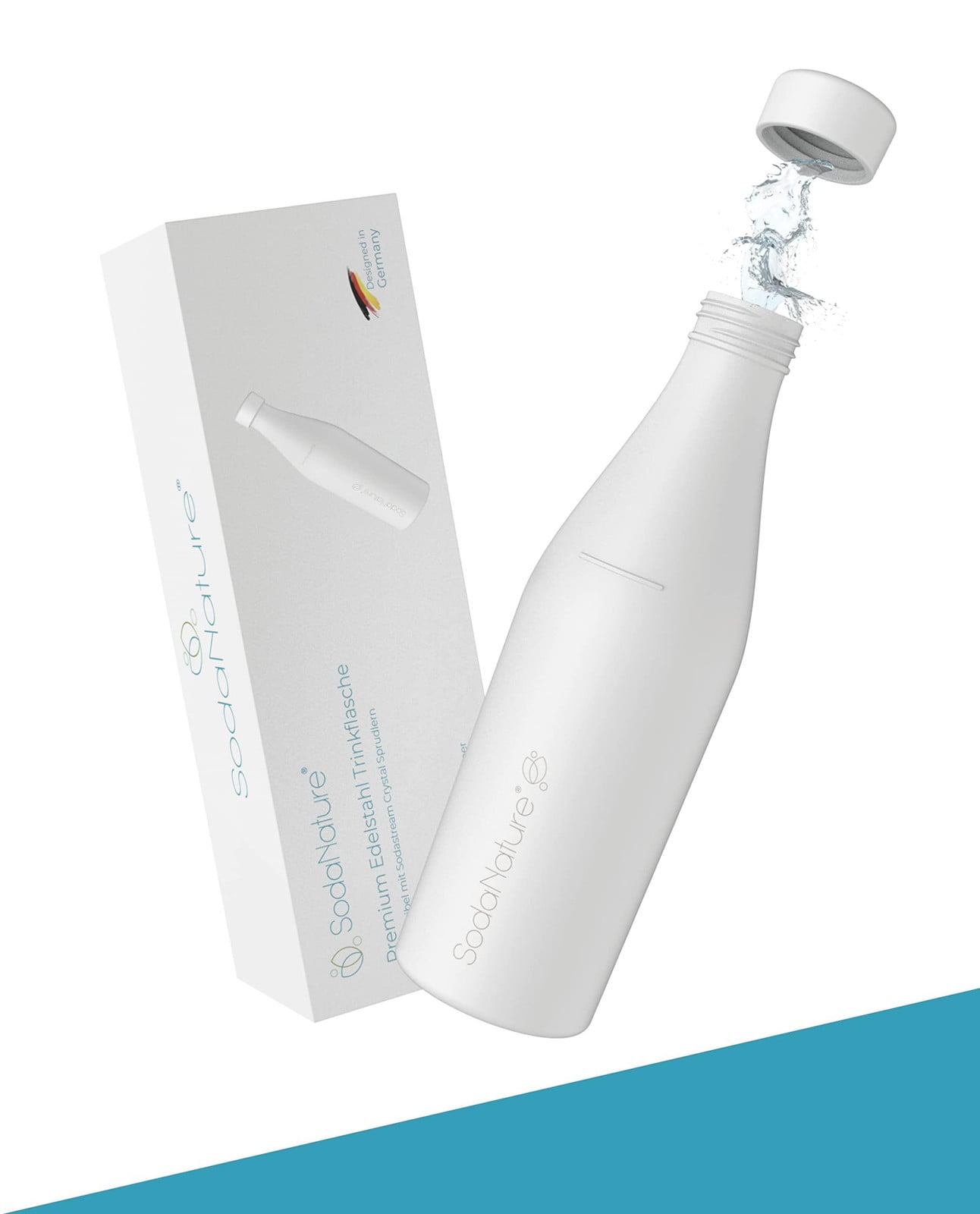 Dripio RVS-fles voor SodaStream Crystal, 700 ml, wit