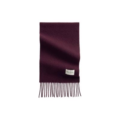 Schal MARC O'POLO "Schal Scarf Woven Wool Long Fringes 1er Pack", Damen, rot (dunkelrot), Modetücher Schal