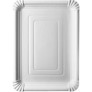 Papstar Einwegteller 11100 pure, Pappe, weiß, 33 x 24cm, 125 Stück