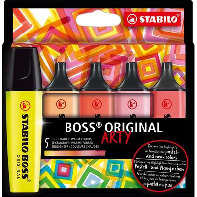 STABILO BOSS ORIGINAL ARTY warme Farben, 5er Kartonetui