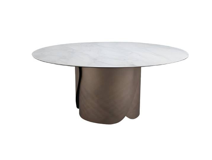 Xlmoebel Esstisch Runder Designer-Esstisch aus Metall in modernem Design (Esstisch, 1-St., Esstisch), Hergestellt in Europa