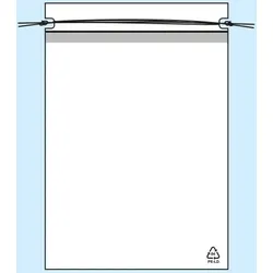 1000 Kordelzugbeutel, PE-Folie 50 μm 300 x 370 mm, transparent