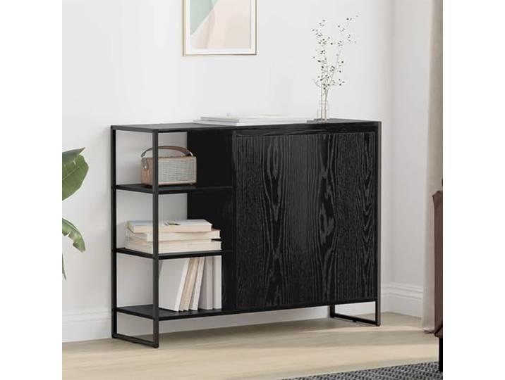 HEFZGDB Industrieller Sideboard Schrank für Wohnzimmer mit Stahlbeinen - Moderner Seitenschrank mit anpassbaren Regalen als Industrielles Möbelstück für Moderne Einrichtung