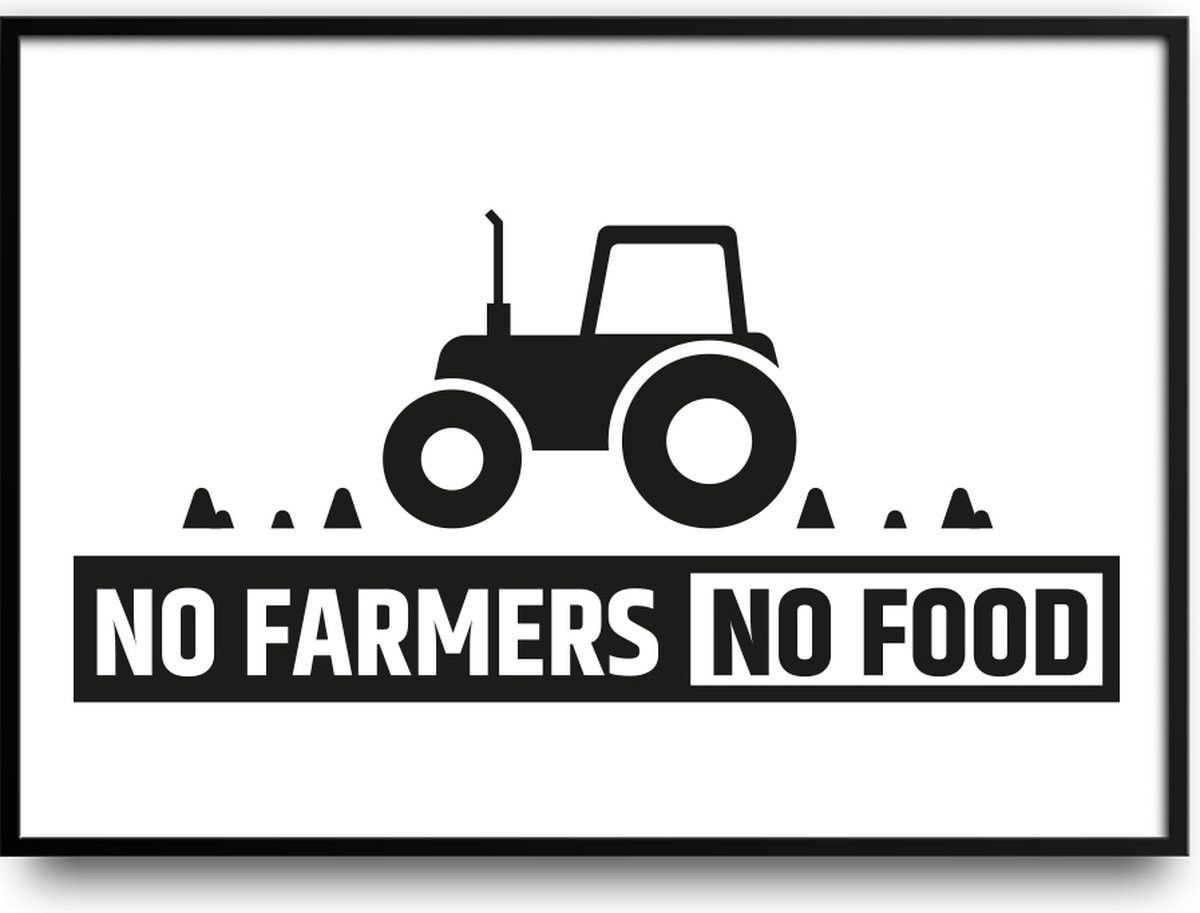 No Farmers No Food fotolijst met glas, 30 x 40 cm