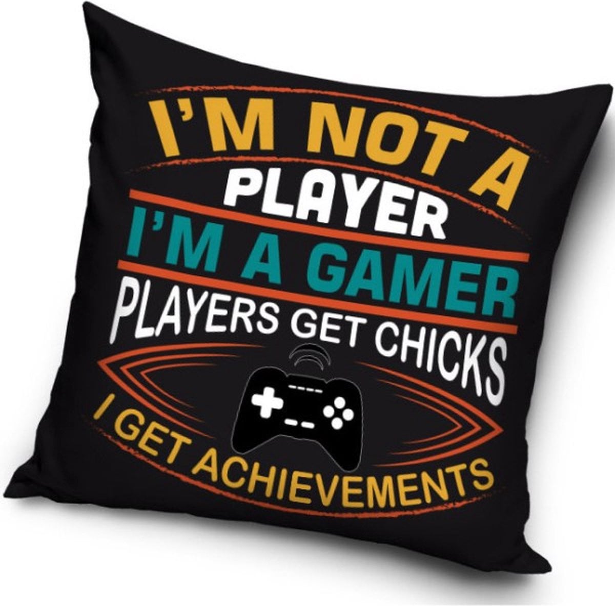 Sierkussen I'm a gamer voor volwassenen, 40 x 40 cm