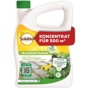 Solabiol Grundstoff Essig, Konzentrat, gegen Unkraut auf Wegen, Plätzen & Terrassen, 500 m², 3 Liter