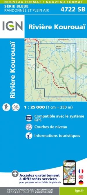 Carte de randonnée IGN Série Bleue n° 4722 - Rivière Kouraouaï (Guyane)