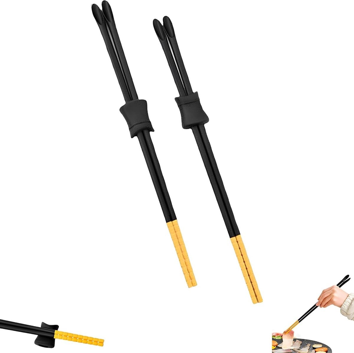 Set van 2 Silicium Chopsticks, 30,7 cm, Antislip en Warmtebestendig