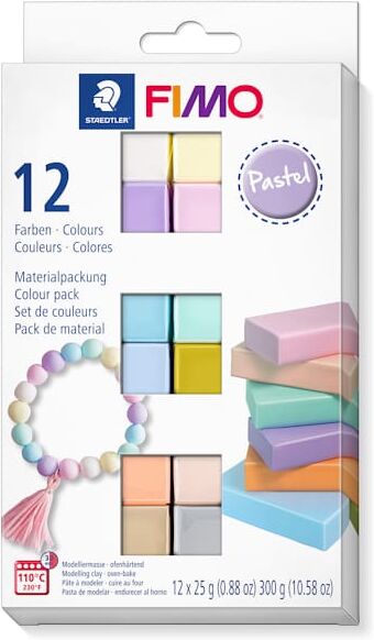 Fimo Soft set. 12 X Â½ blok. Pastel 4st