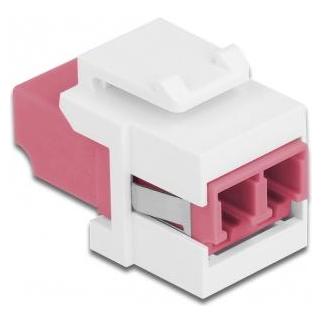 Delock Keystone Modul LC Duplex Buchse zu LC Duplex Buchse violett / weiss (Keystone Modul) (86818)