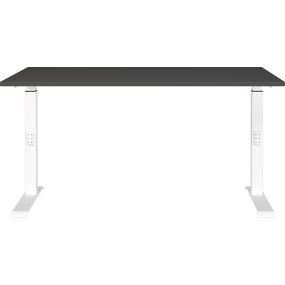 Schreibtisch GERMANIA "Downey", grau (graphit, weiß, weiß, graphit), B:140cm H:91cm T:80cm, Tische, Schreibtisch, höhenverstellbar von 68-91 cm, verfügbar in verschiedenen Breiten