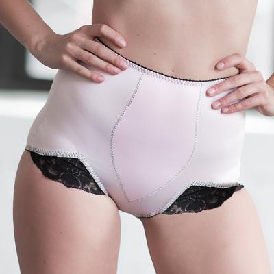 Plus Size Women's Light Shaping Panty with comfort V Leg lace design by Rago in Pink (Size S)