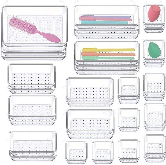 36-delige transparante ladeorganizer van acryl voor kantoor, keuken en badkamer