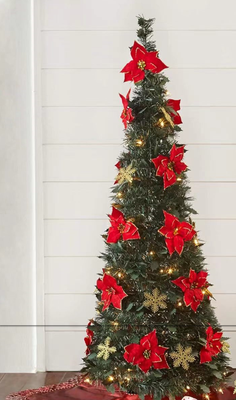 Discount Dollar Deals Foldable Pre Decorated Christmas Tree, Pop Up Festive Portable Christmas Tree, Decoration Home Decor d 1.2m